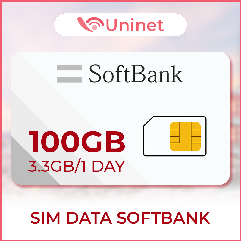 SIM Data SoftBank 100GB (3.3GB/ngày)